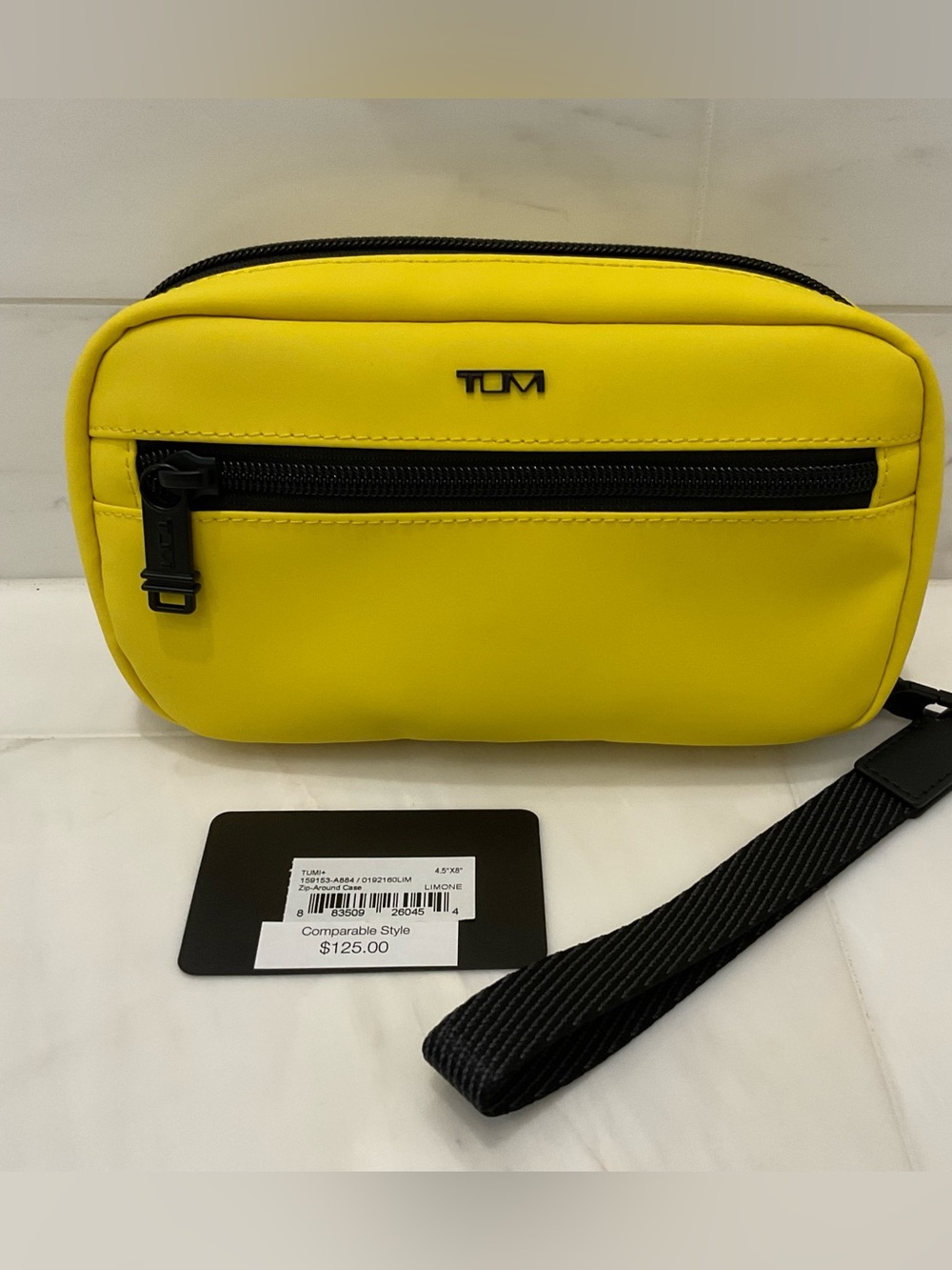 NEW Tumi + 8.0” x 4.5” Polyurethane Zip Around Case - LIMONE YELLOW
